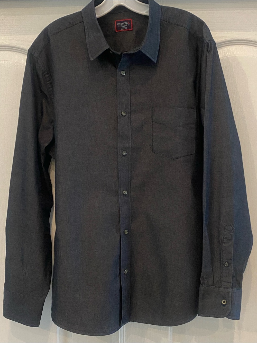 Untuckit Dark Gray Button-Up Long Sleeve Shirt XXL.